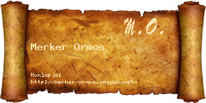 Merker Ormos névjegykártya